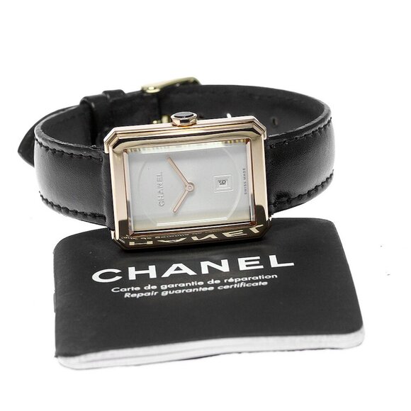 CHANEL boy friend H4313 18K BEIGE GOLD Silver Dial Quartz Boy's Watch - Picture 1 of 12